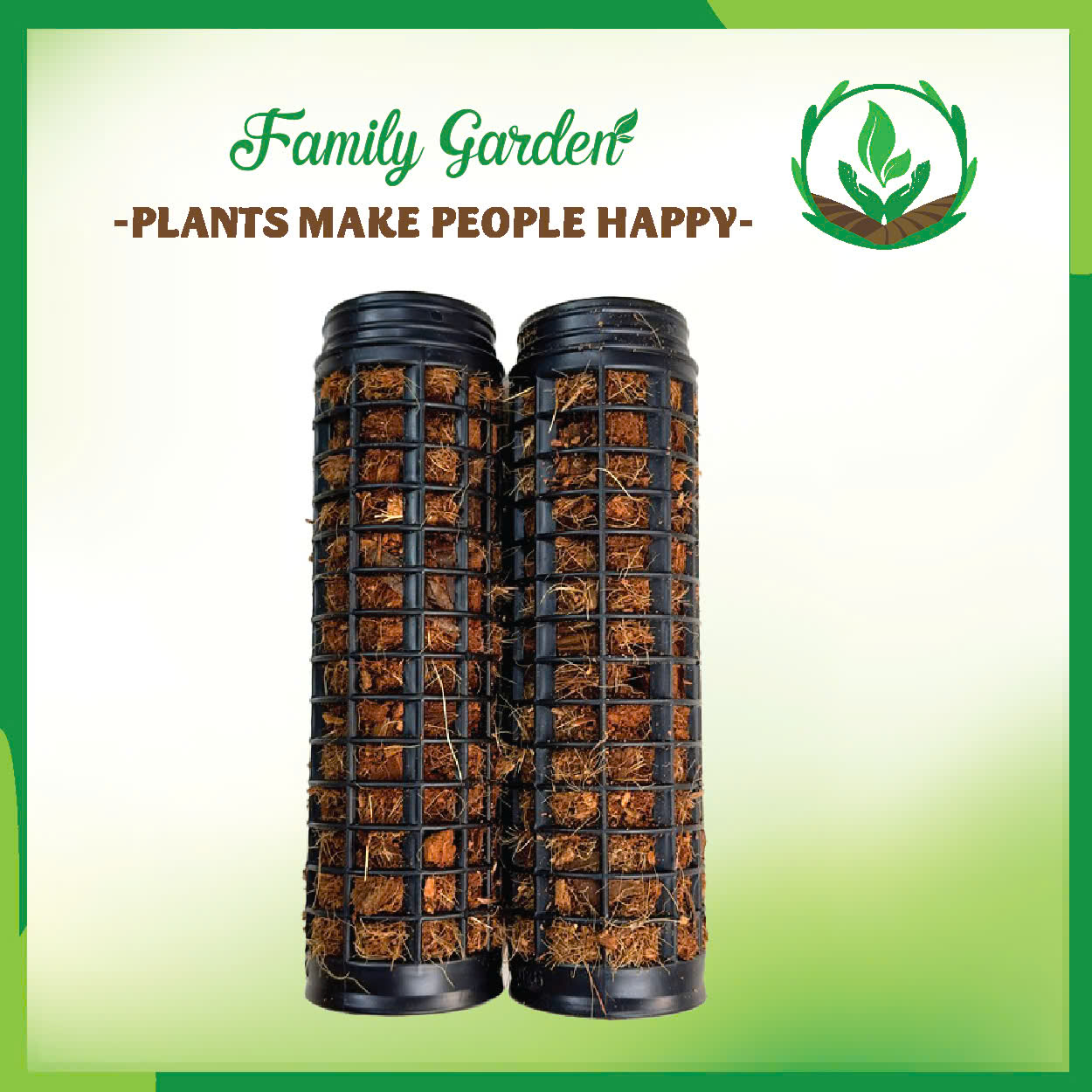 [Family Garden] COMBO 2 Trụ Giá Thể Dừa 20cm, Trụ Nhựa Có Khớp Nối, Trụ Leo, Trụ Trồng Cây Monstera - Màu sắc trụ: Đen