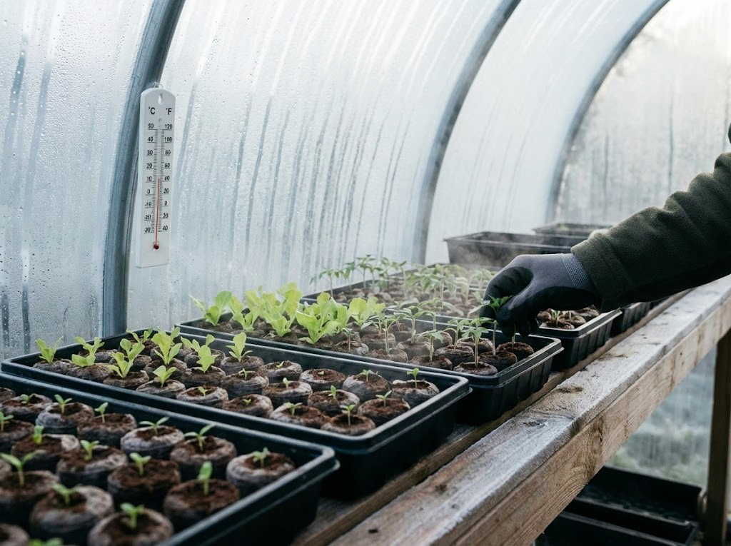 Ươm cây bằng viên nén trong thời tiết rét
