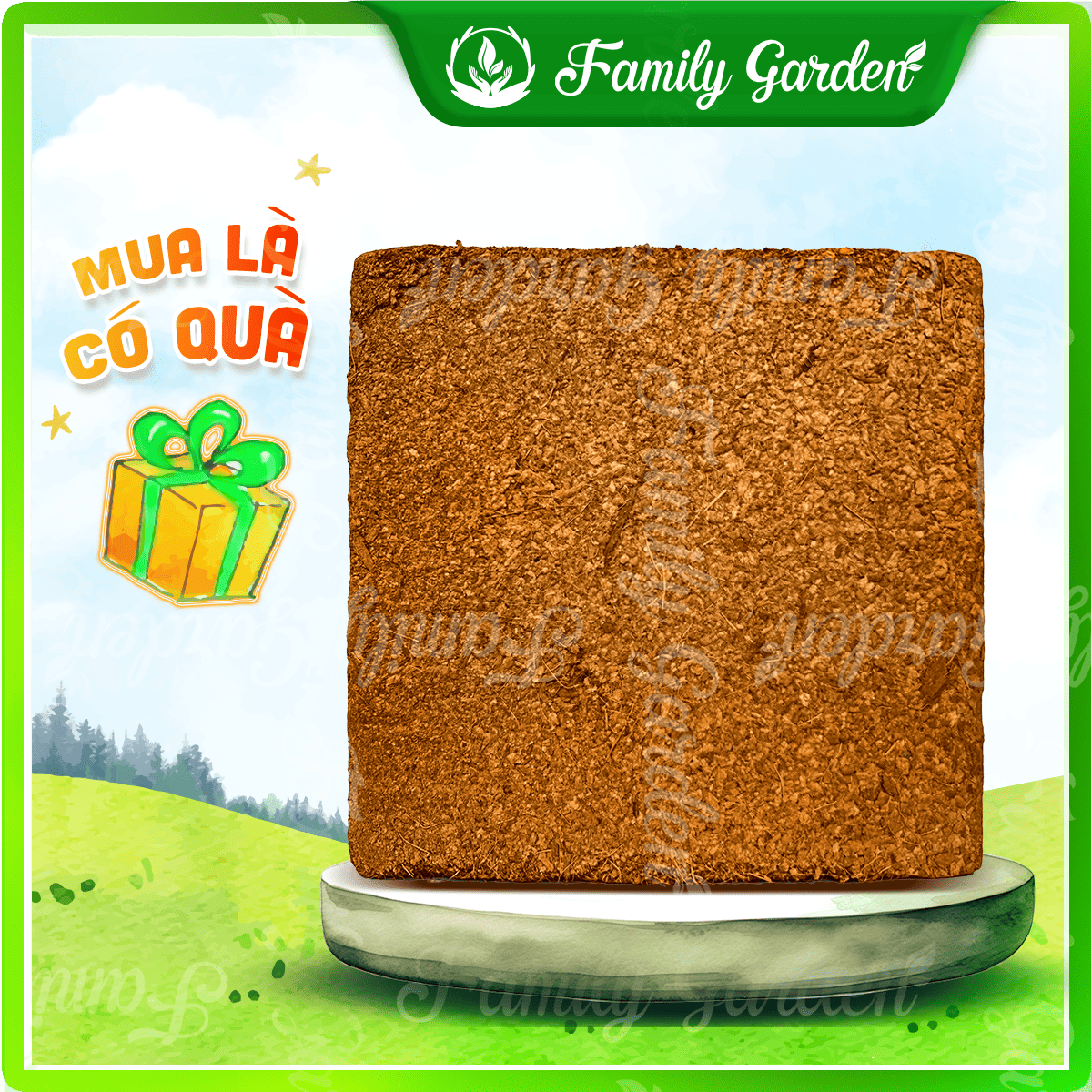viên nén xơ mụn dừa 500gr Family Garden